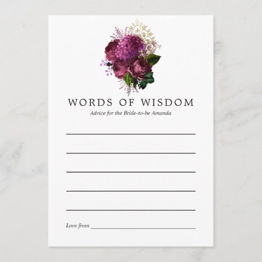 Carte Conseil Bourgogne - Marsala et Gold Fête des mariées Conse (Devant)