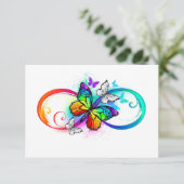 Carte Conseil Bright infinity with rainbow butterfly (Debout devant)