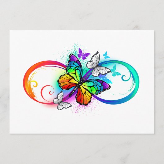 Carte Conseil Bright infinity with rainbow butterfly (Devant)