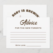 Carte Conseil Brown Blanc Un bébé brasse du Baby shower de café (Devant / Derrière)