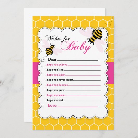 Carte Conseil Bumble Bee Wives for Baby Card (Devant / Derrière)