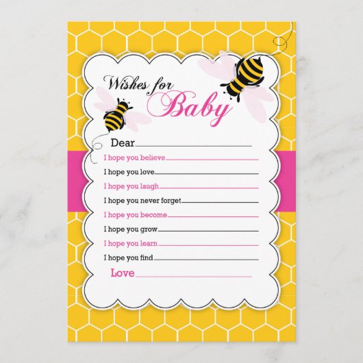 Carte Conseil Bumble Bee Wives for Baby Card (Devant)