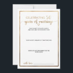Carte Conseil Calligraphie d'or simple 50e anniversaire de Maria<br><div class="desc">Cette simple calligraphie dorée 50e anniversaire de mariage carte conseil est parfaite pour un événement chic. Le design romantique classique présente une typographie de feuille d'or et un coeur doré. Remarque : Ce design ne comporte pas de véritable feuille d'or. C'est un graphisme de haute qualité fait pour ressembler à...</div>
