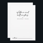 Carte Conseil Calligraphie Moderne Elégant Mariage Bien Souhaits<br><div class="desc">Cette calligraphie moderne élégante carte de conseil mariage bien désiré est parfait pour un mariage rustique. Le design sobre et élégant présente une typographie de script classique et sophistiquée en noir et blanc. Ces cartes sont parfaites pour un mariage, une douche nuptiale, un baby shower, une fête de remise de...</div>