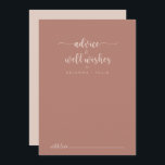Carte Conseil Calligraphie Terracotta Mariage bien souhaits<br><div class="desc">Cette calligraphie en terre cuite mariage bien des souhaits carte conseil est parfait pour un mariage rustique. Le design sobre et élégant est caractérisé par une typographie classique et sophistiquée. Ces cartes sont parfaites pour un mariage, une douche nuptiale, un baby shower, une fête de remise de diplômes et plus...</div>
