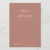 Carte Conseil Calligraphie Terracotta Mariage bien souhaits (Devant)