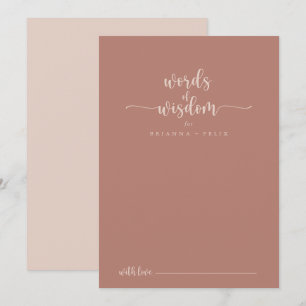 Carte Conseil Calligraphie Terracotta Mariage Paroles de sagesse