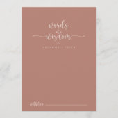 Carte Conseil Calligraphie Terracotta Mariage Paroles de sagesse (Devant)