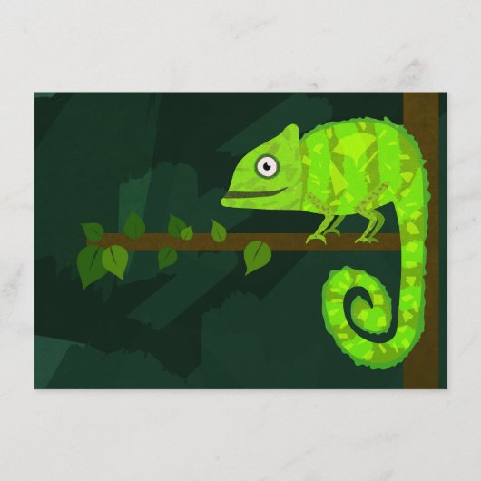 Carte Conseil Caméléon vert mignon (Devant)