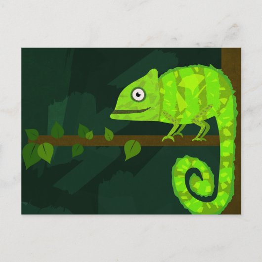 Carte Conseil Caméléon vert mignon (Devant)