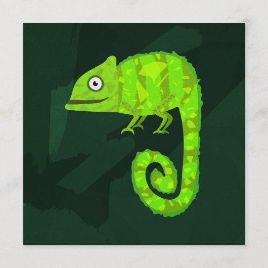 Carte Conseil Caméléon vert mignon (Devant)