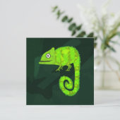 Carte Conseil Caméléon vert mignon (Debout devant)