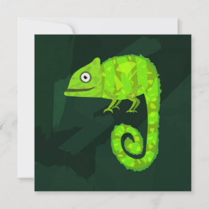 Carte Conseil Caméléon vert mignon