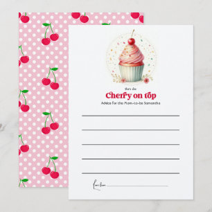 Carte Conseil Cerise sur le Gâteau Baby Shower