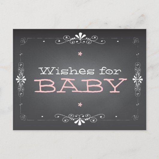Carte Conseil Chalkboard Wings for Baby shower Activity Card (Devant)