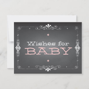 Carte Conseil Chalkboard Wings for Baby shower Activity Card