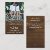 Carte Conseil Changement de date Mariage Postponement Photo Rust (Devant / Derrière)