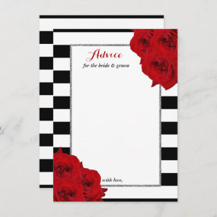 Carte Conseil Chic Moderne Luxe Mariage Collection - Roses rouge