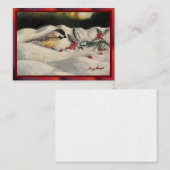 Carte Conseil Chick-a-Dee with Mistletoe Postard Style (Blank) (Devant / Derrière)