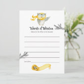 Carte Conseil Chouette d'hiver Baby shower de Noël (Debout devant)