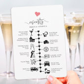 Carte Conseil Chronologie mariage avec coeur mignon, itinéraire 