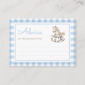 Carte Conseil Classic Blue Plaid Rocse Baby shower (Devant)