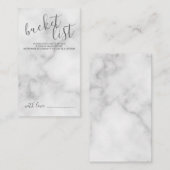 Carte Conseil Classy Marble Moderne Script Mariage Liste de Buck (Devant / Derrière)