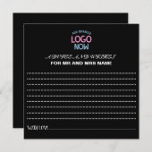 CARTE CONSEIL CLIENT SIMPLE CONTEMPORAIN PROPRE NOIR MODE (Devant / Derrière)