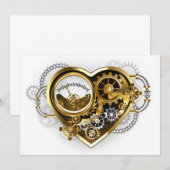 Carte Conseil Coeur vapeur avec un manomètre (Devant / Derrière)