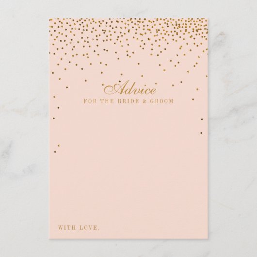 Carte Conseil Collection de Mariages Blush Pink & Glam Gold (Devant)