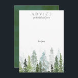 Carte Conseil Collection de Mariages de la forêt de pins d'aquar<br><div class="desc">Célébrez dans le style avec ces cartes de conseil modernes et tendance. Le design simple et élégant permettra à vos invités d'écrire une note de conseil à garder et à lire dans les années à venir. Le libellé est facile à personnaliser, de sorte que ces cartes peuvent rapidement être transformées...</div>
