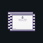 Carte Conseil Collection de Mariages de la marine d'Ancres nauti<br><div class="desc">Célébrez avec style avec ces cartes de conseils nautiques d'ancre. Le design simple et élégant permettra à vos invités d'écrire une note de conseil à garder et à lire dans les années à venir. Le libellé est facile à personnaliser, de sorte que ces cartes peuvent rapidement être transformées en cartes...</div>