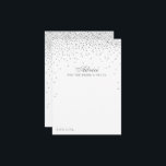 Carte Conseil Collection de Mariages vintage Glam Silver Confett<br><div class="desc">Ajoutez une touche de glamour à votre mariage avec ces cartes de conseils en confetti argent. Le design simple et élégant permettra à vos invités d'écrire une note de conseil à garder et à lire dans les années à venir. Le libellé est facile à personnaliser, de sorte que ces cartes...</div>