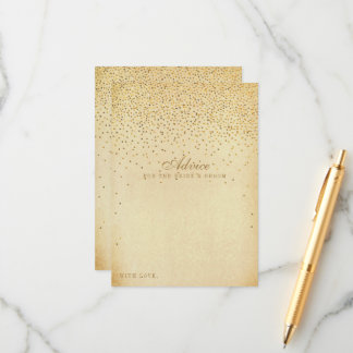 Carte Conseil Collection Vintage de Mariage Glam Gold Confetti