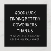 Carte Conseil Collègue quittant Coworker Quitter Funny New Job (Devant)