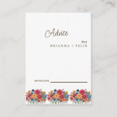 Carte Conseil Colorful Wildflower Wedding Advice Card (Devant)