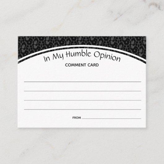 Carte Conseil Commentaires personnalisés Commentaires dans mon H (Devant)