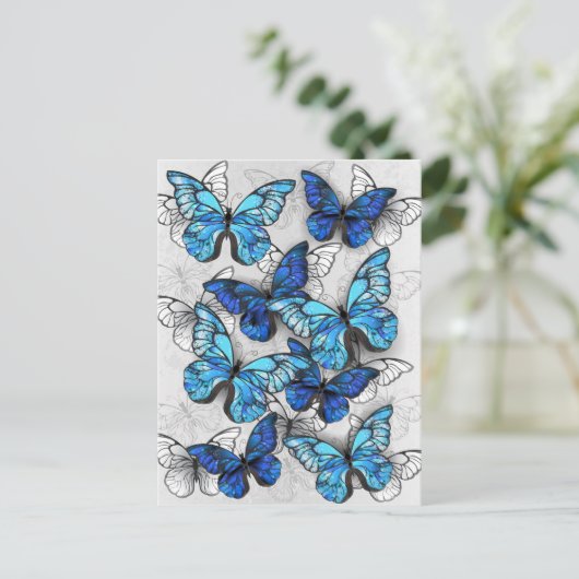 Carte Conseil Composition des White and Blue Butterflies (Debout devant)