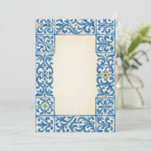 Carte Conseil Conception d'aquarelle fixe portugaise Azulejo (Debout devant)