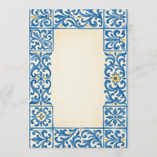 Carte Conseil Conception d'aquarelle fixe portugaise Azulejo (Devant)