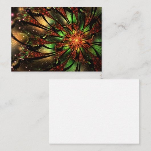 Carte Conseil Conception de fleur fractale abstraite. (Devant / Derrière)