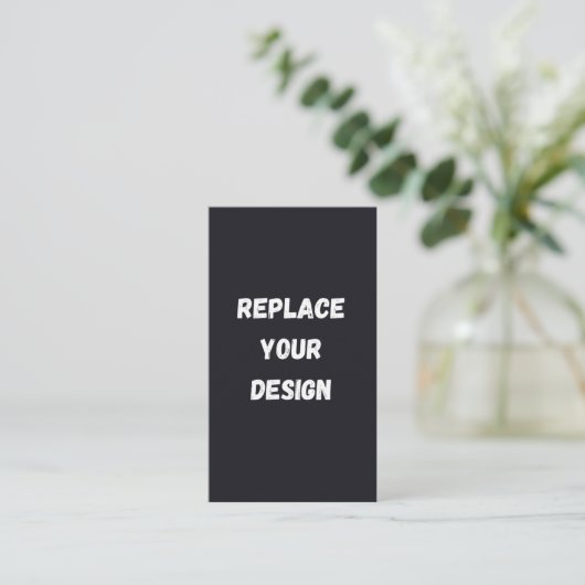 Carte Conseil Conception simple noire personnalisée Ajouter une (Debout devant)