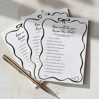 Carte Conseil Connaissez-vous bien la mariée jeu Black Bow