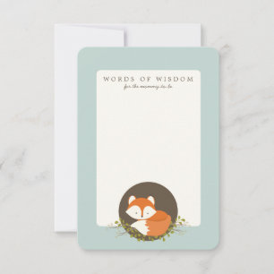 Carte Conseil Conseils de Baby shower de renard de bois doux Ins