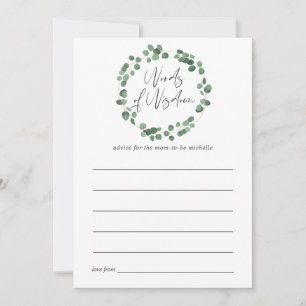 Carte Conseil Conseils de Baby Shower de verdure d'Eucalyptus