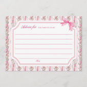 Carte Conseil Conseils De Baby shower Pour Fille Aux Parents À Ê (Devant)