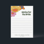 Carte Conseil Conseils de Fleuriste Groovy Personnalisés pour la<br><div class="desc">Offrez à la future mariée des conseils funky avec notre carte de conseils floraux bohèmes personnalisés des années 70 pour la mariée ! Cette carte d'inspiration rétro présente des motifs floraux vibrants qui capturent l'essence libre et sans contrainte des années 70. Parfaite pour une fête de mariage bohème, elle permet...</div>