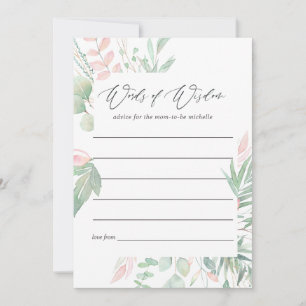 Carte Conseil Conseils de maman pour Baby Shower Pastel Blush Gr