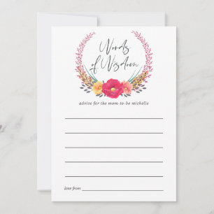 Carte Conseil Conseils de maman pour une baby shower safari flor