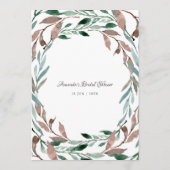 Carte Conseil Conseils de mariage hivernal avec verdure rustique (Dos)